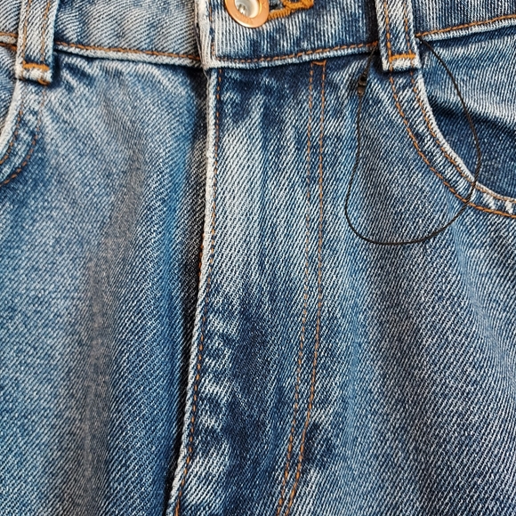 Zara NEW High Rise Straight Full Length Blue Denim Jean Size 4 - Picture 5 of 9